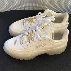 Reebok X Cardi B Club C Women's Sneakers with Gold Details